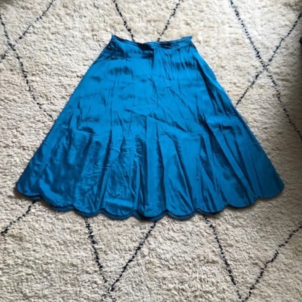 VINTAGE teal blue full slip or skirt